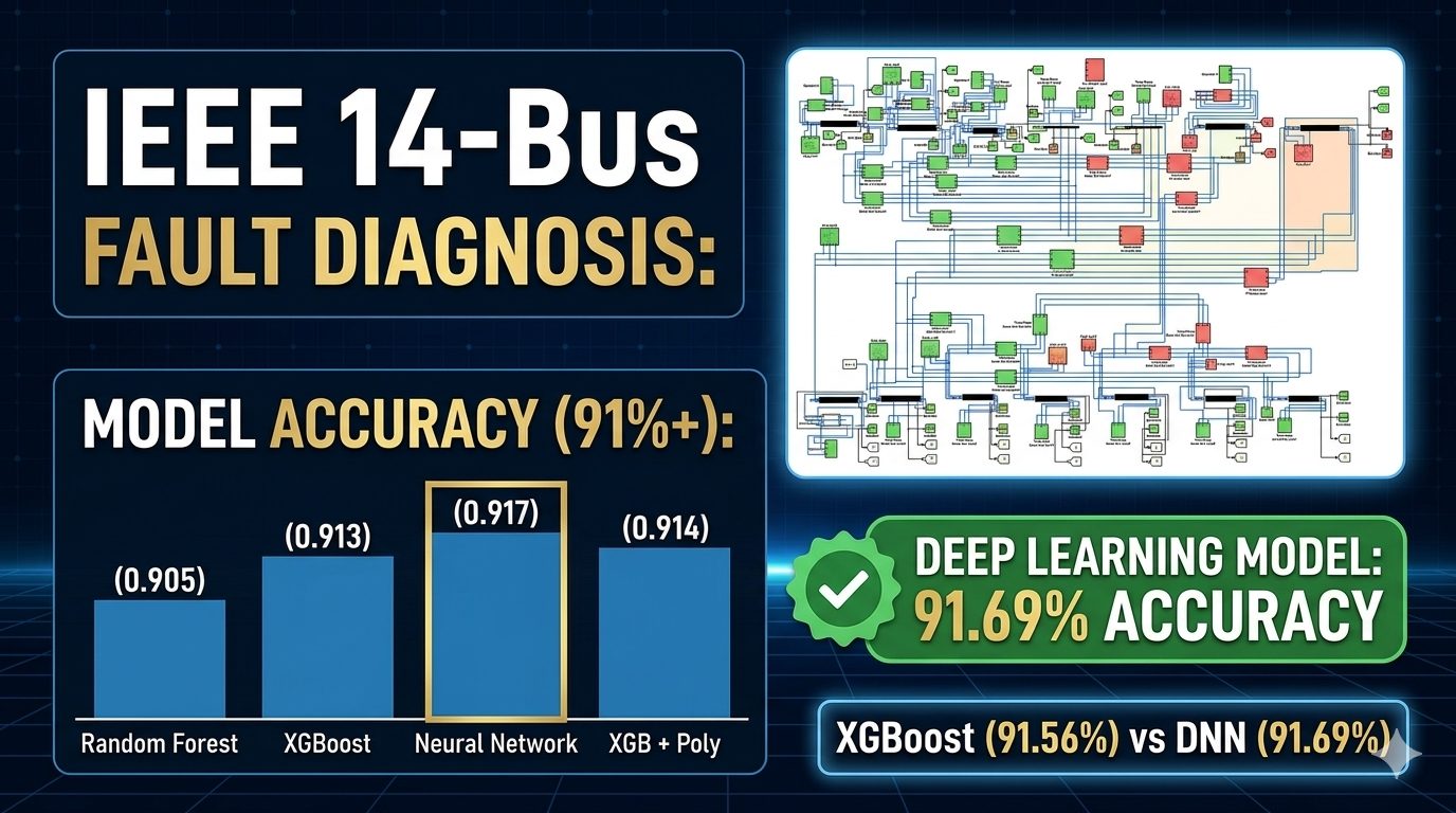 IEEE 14-bus fault diagnosis model comparison